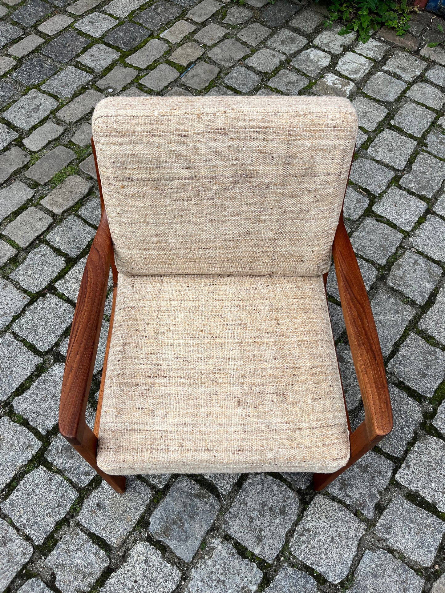 Vintage Sessel Senator Wolle von Ole Wanscher für Cado beige
