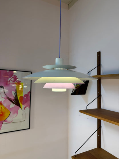 Vintage Lamellenlampe weiß-lila von Formlight