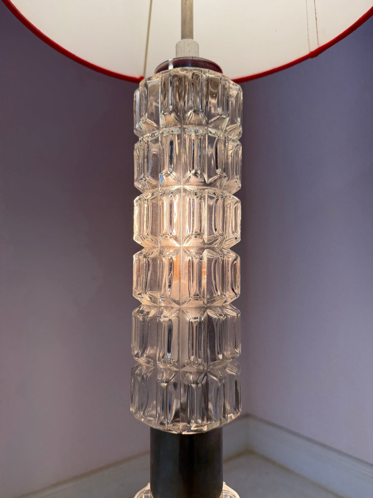 Vintage Stehlampe Space Age Chrom und Glas von Fischer Leuchten