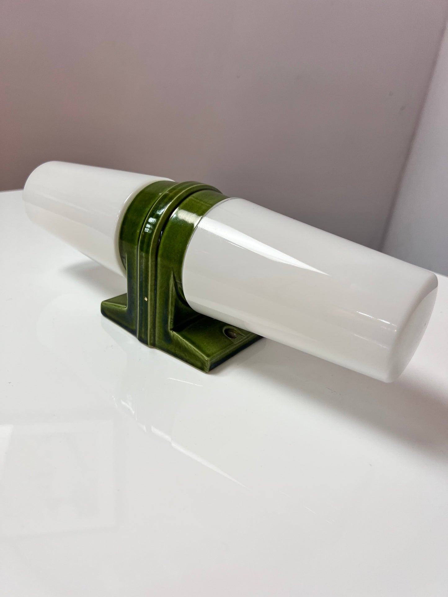 Vintage Doppelleuchte Modell 6065 grün von Sigvard Bernadotte für Ifö