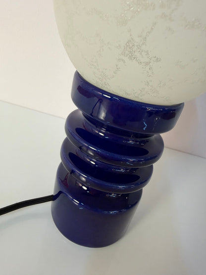 Vintage Tischlampe Keramik und Glas von Cari Zalloni für Dümler und Breiden