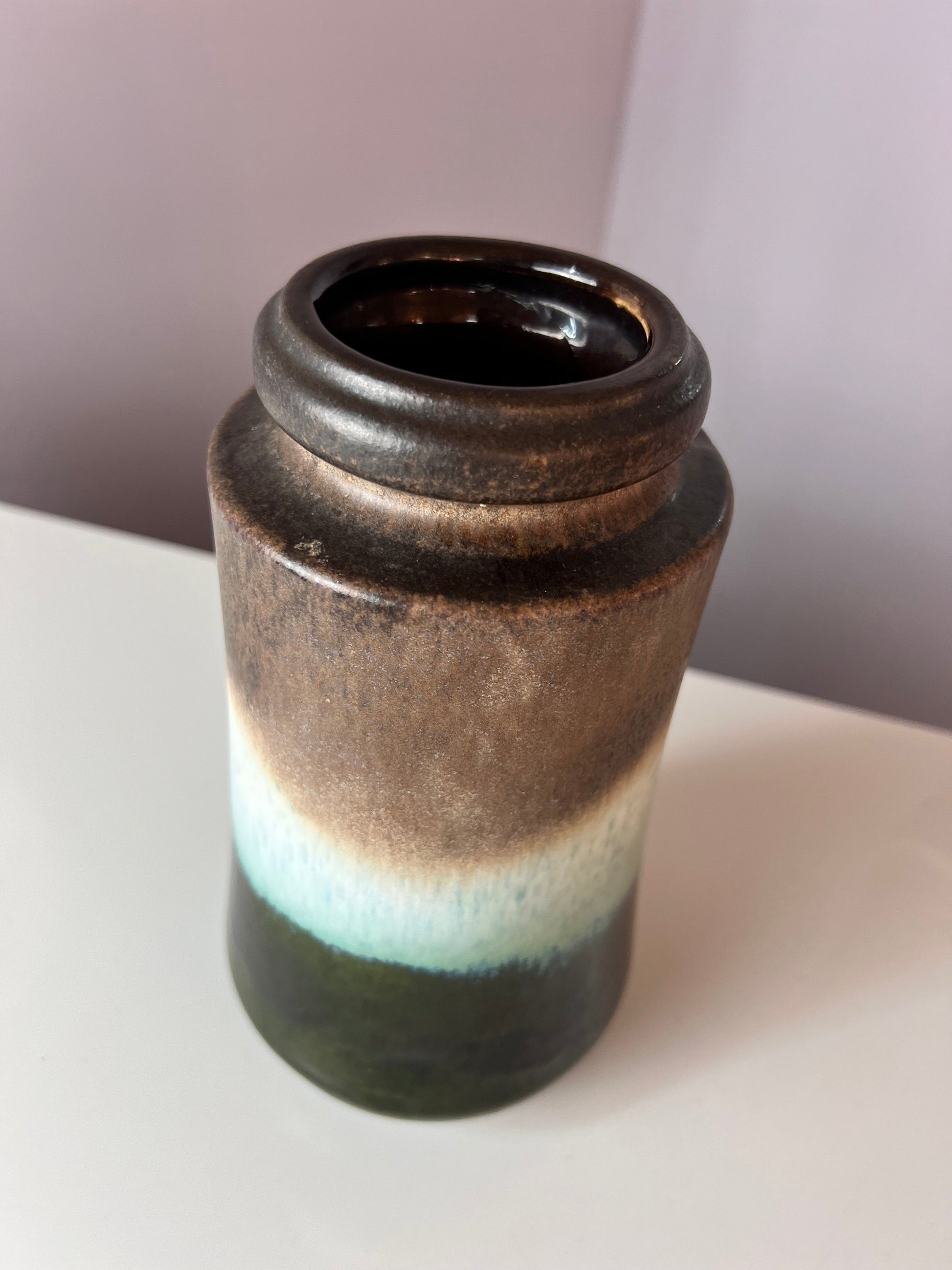 Vintage Vase 549-27 grün braun von Scheurich West Germany