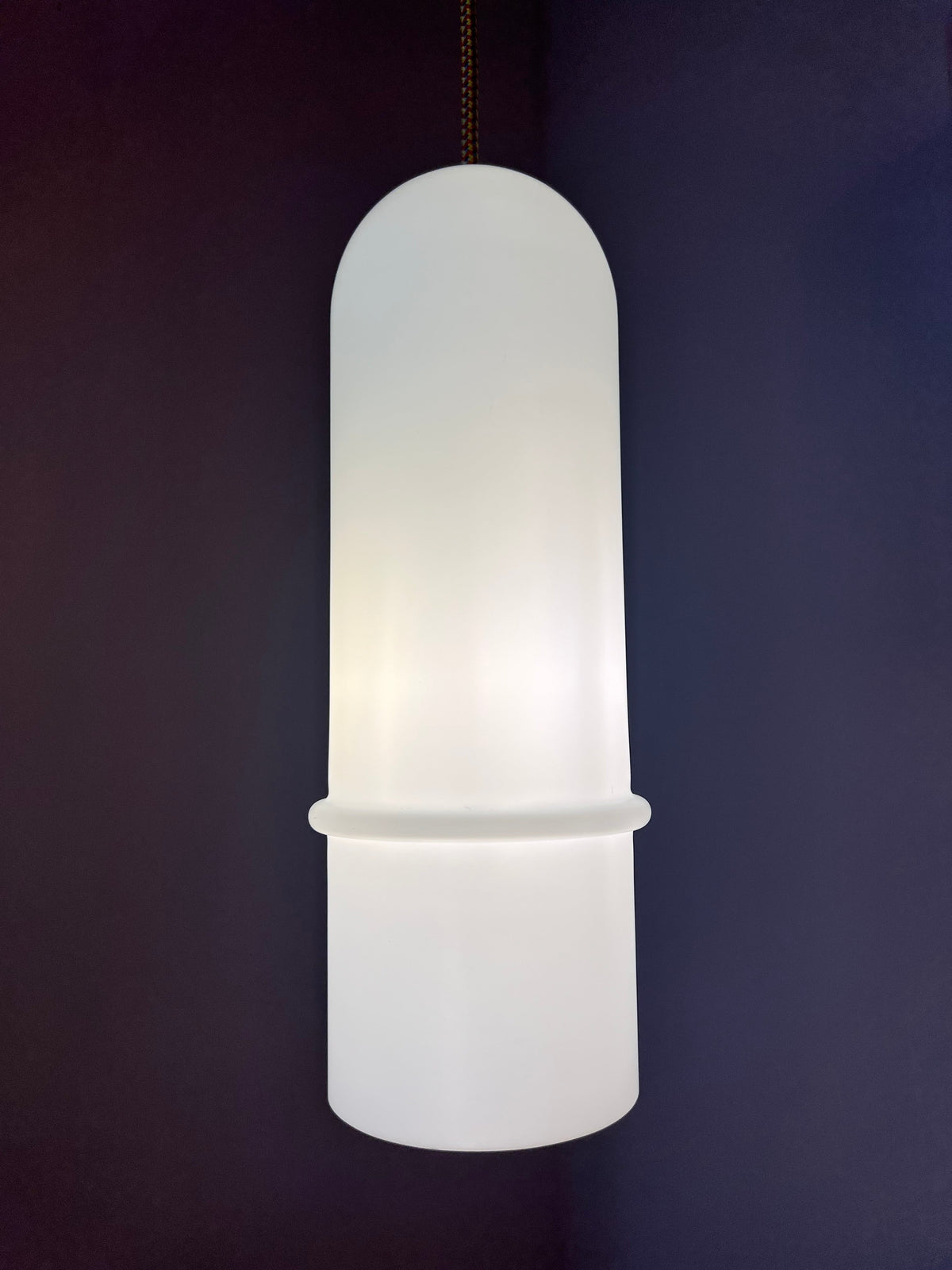 Vintage hanging lamp opal glass from Peill &amp; Putzler white