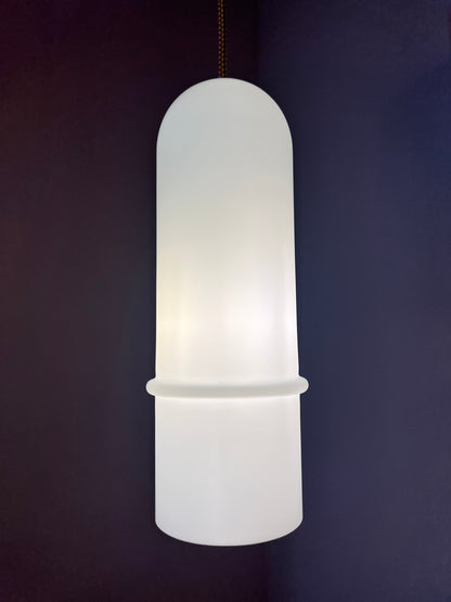 Vintage hanging lamp opal glass from Peill &amp; Putzler white