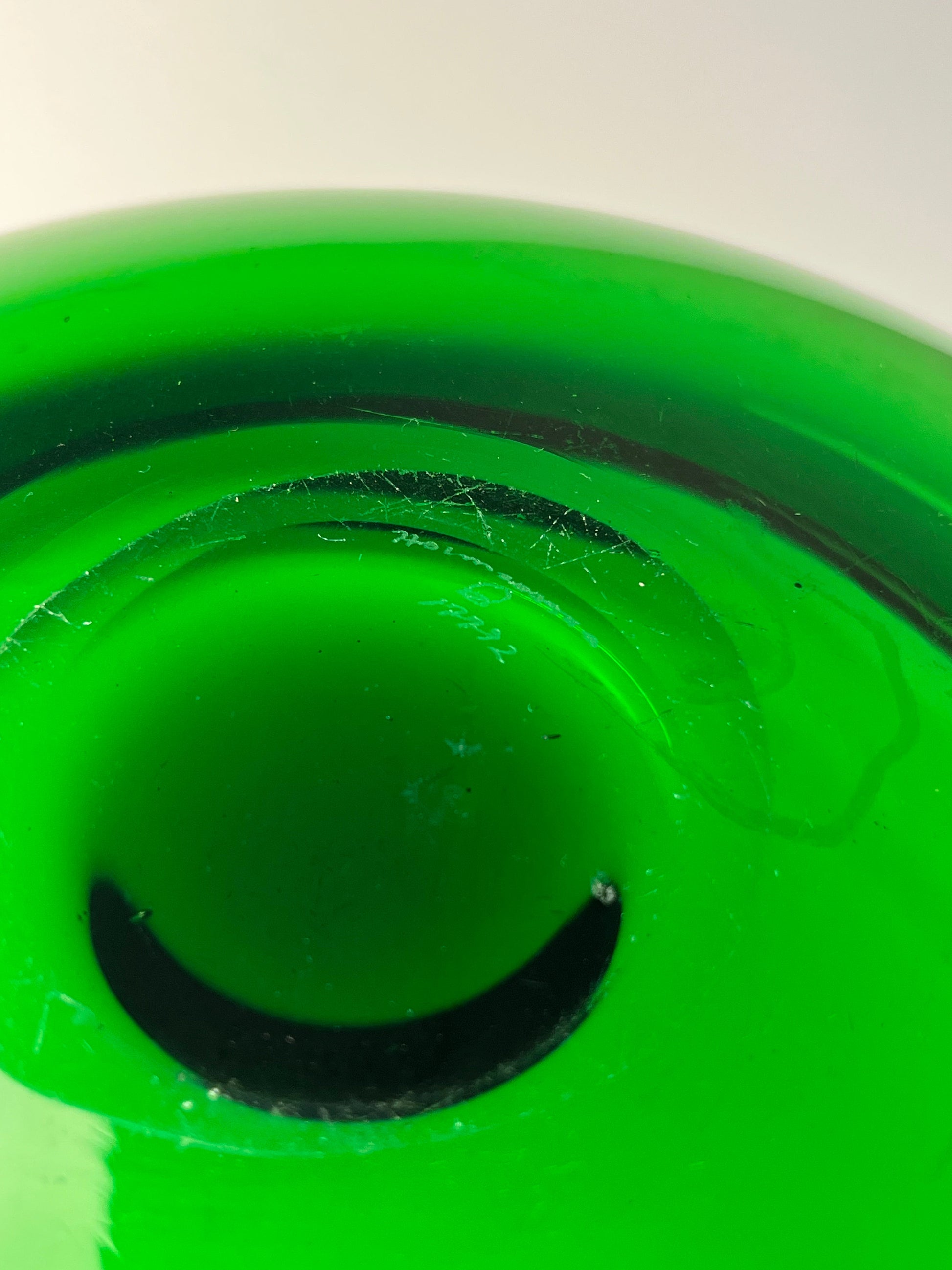 Vintage Glasschale 17792 von Per Lütken für Holmegaard grün Glas