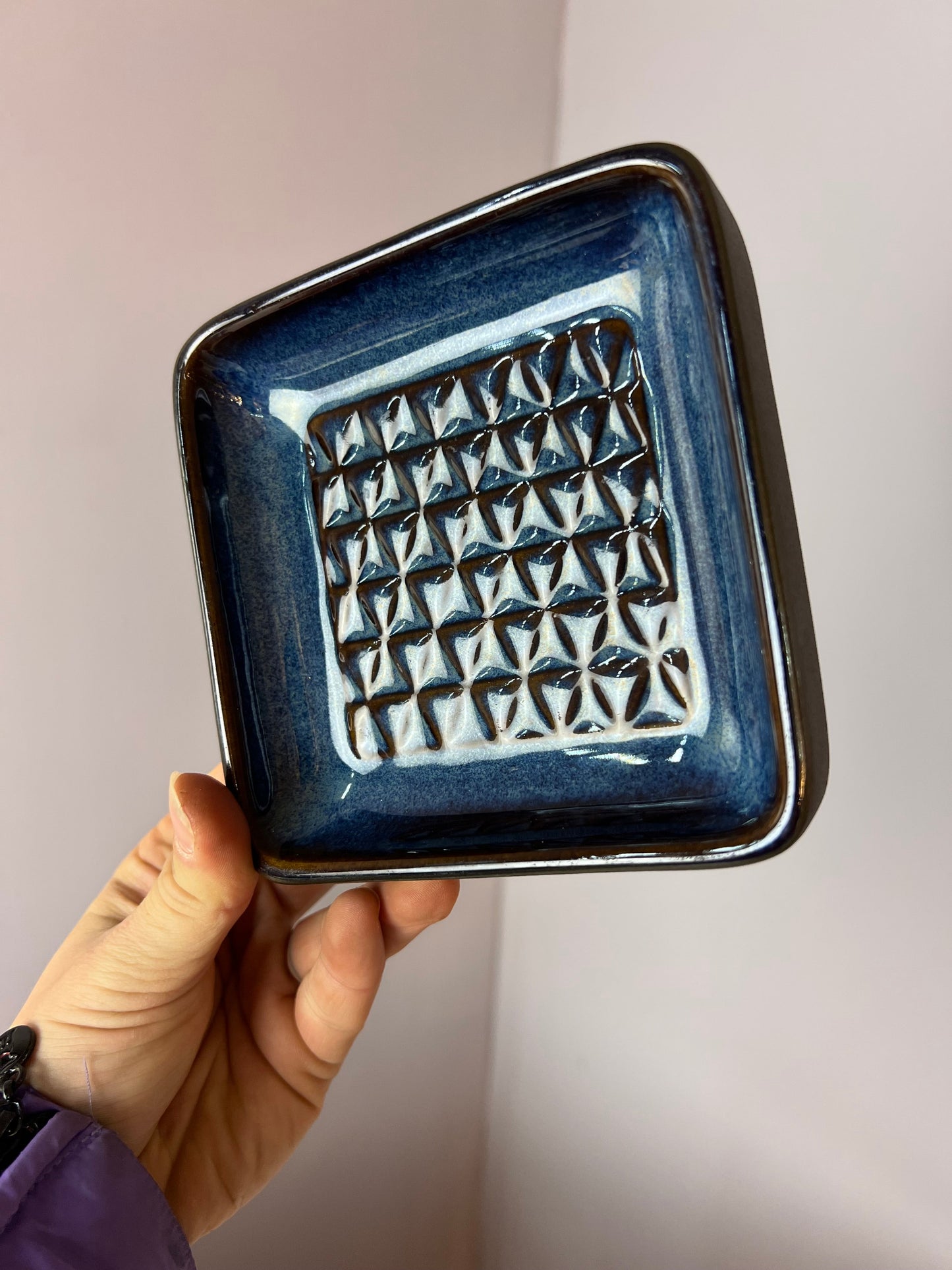 Vintage Schale 3337 von Einar Johansen für Søholm Keramik blau