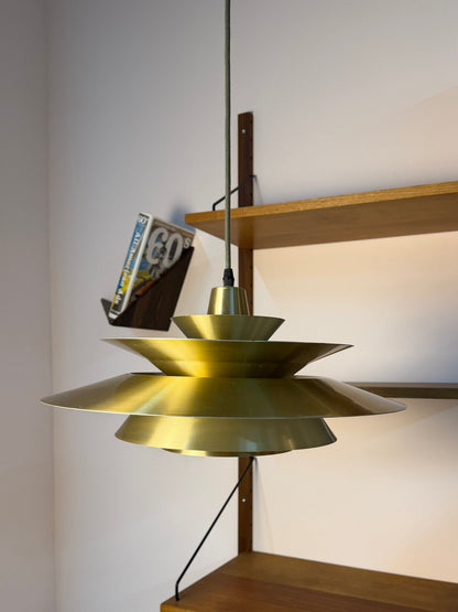 Vintage Lamellenlampe gold-gelb von Bent Nordsted für Lyskær