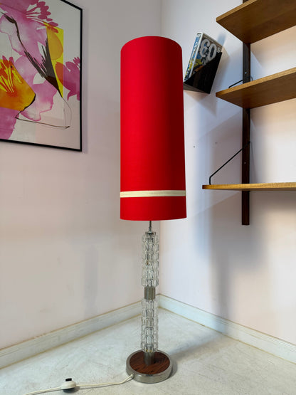 Vintage Stehlampe Space Age Chrom und Glas von Fischer Leuchten