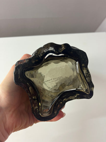 Vintage Vase Bark Vase von Margit Brandt für Margit Brandt Copenhagen grau Glas