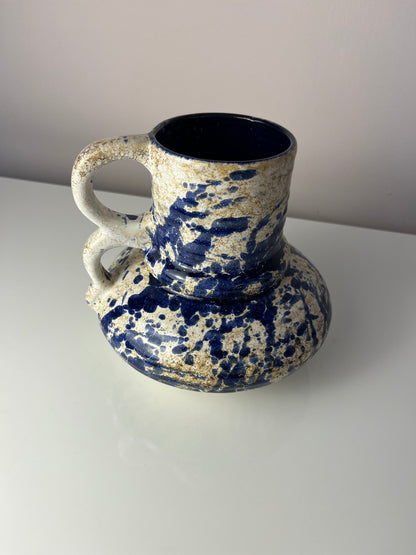 Vintage Karaffe blau gesprenkelt von Marei Keramik