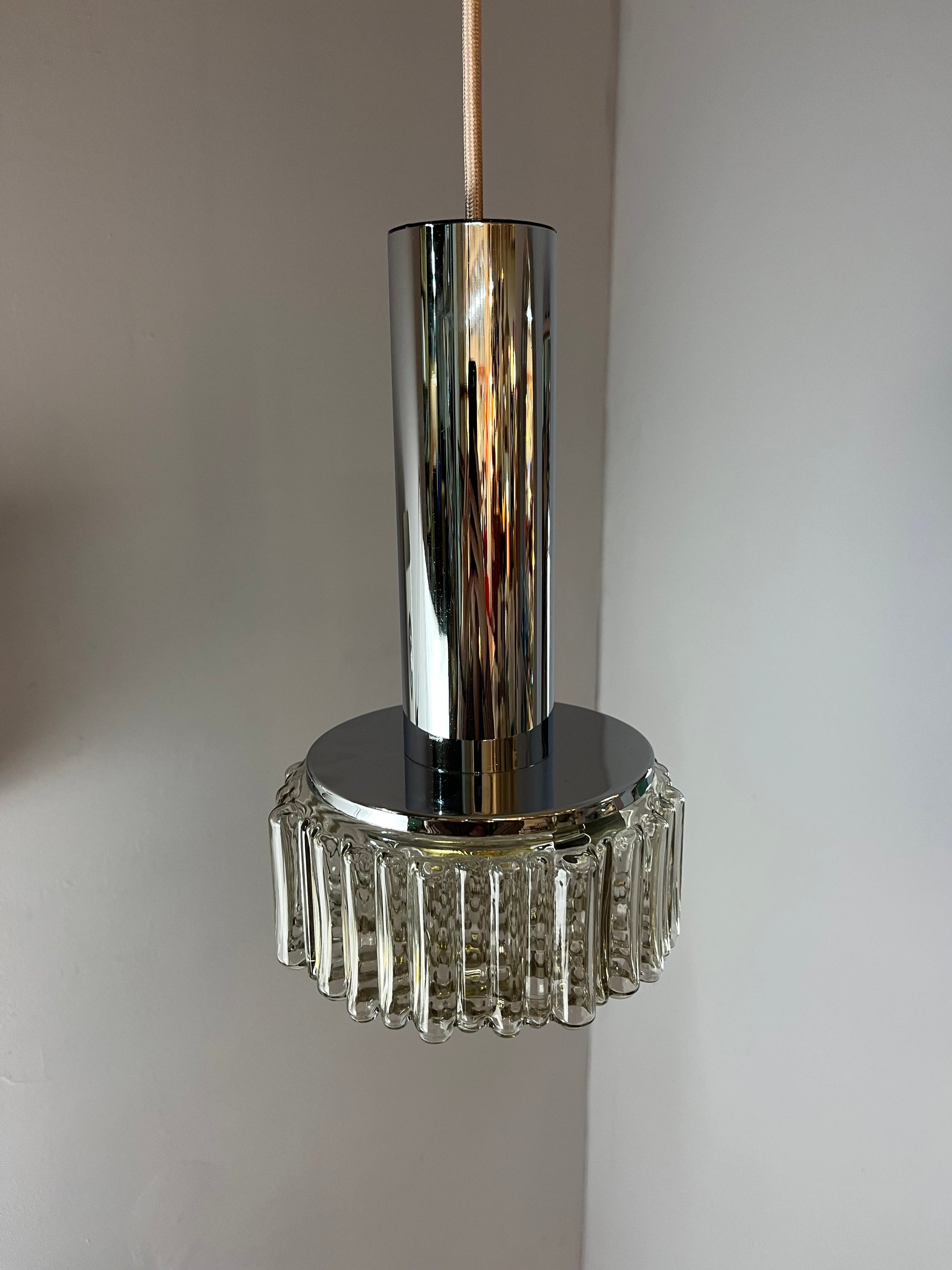 Pendelleuchte Modell P105 Rauchglas Chrom von STAFF