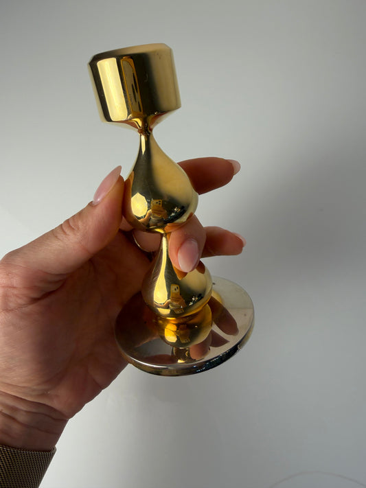 Vintage Kerzenständer 24 Karat vergoldet von Hugo Asmussen für Asmussen Design