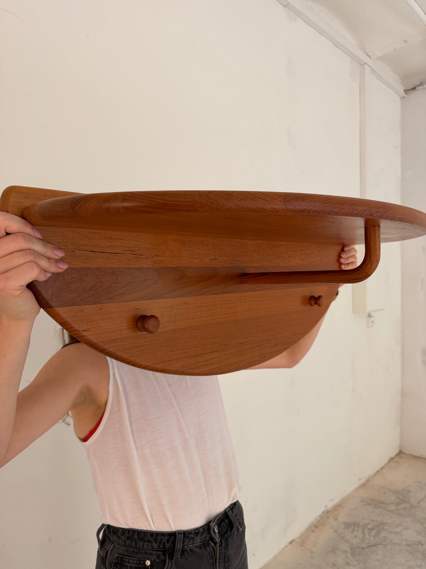 Vintage Garderobe Halbrund Teak von Lysgaard Møbler