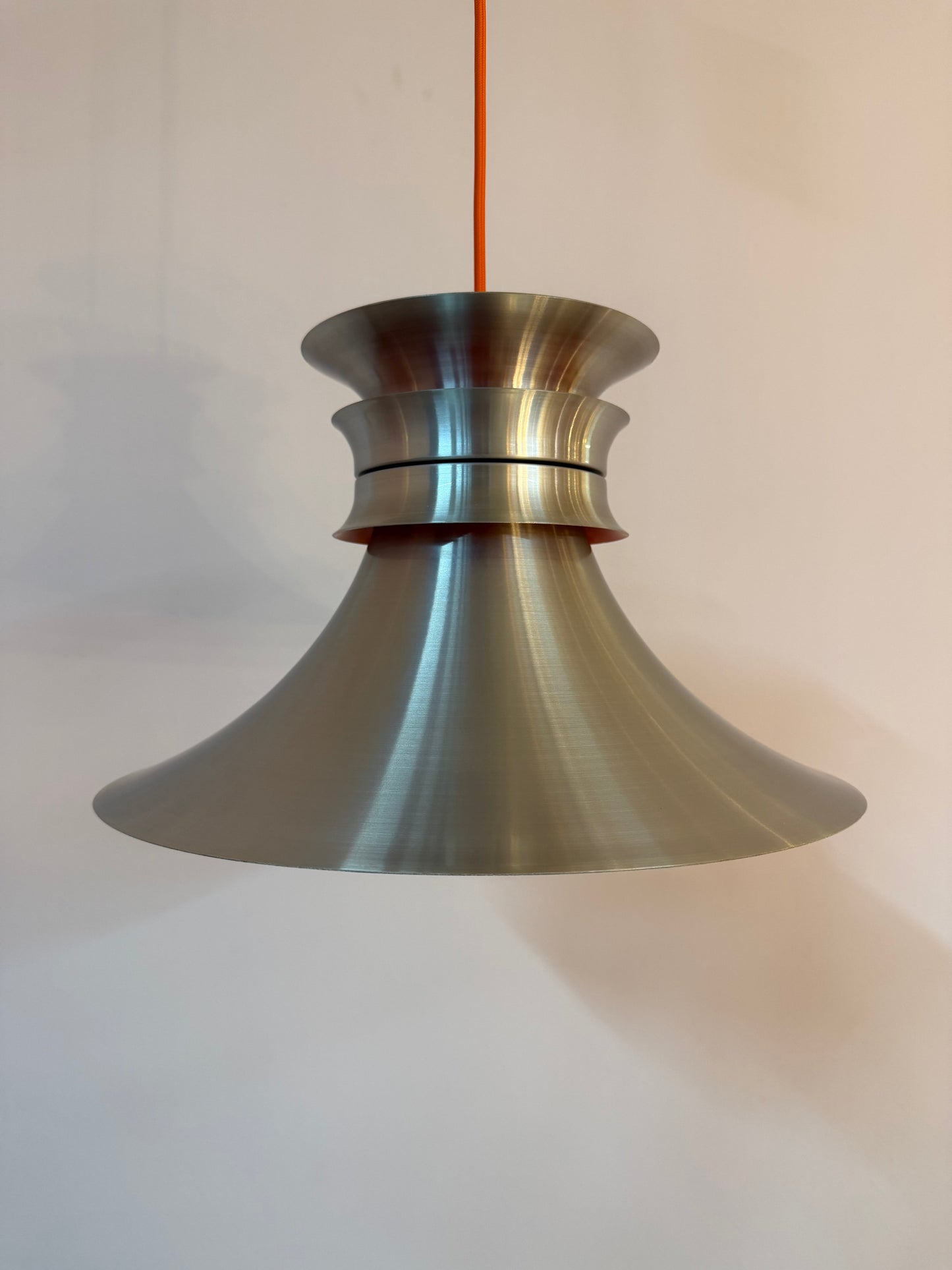 Vintage Hängelampe aus Aluminium, Dänemark 70er Jahre