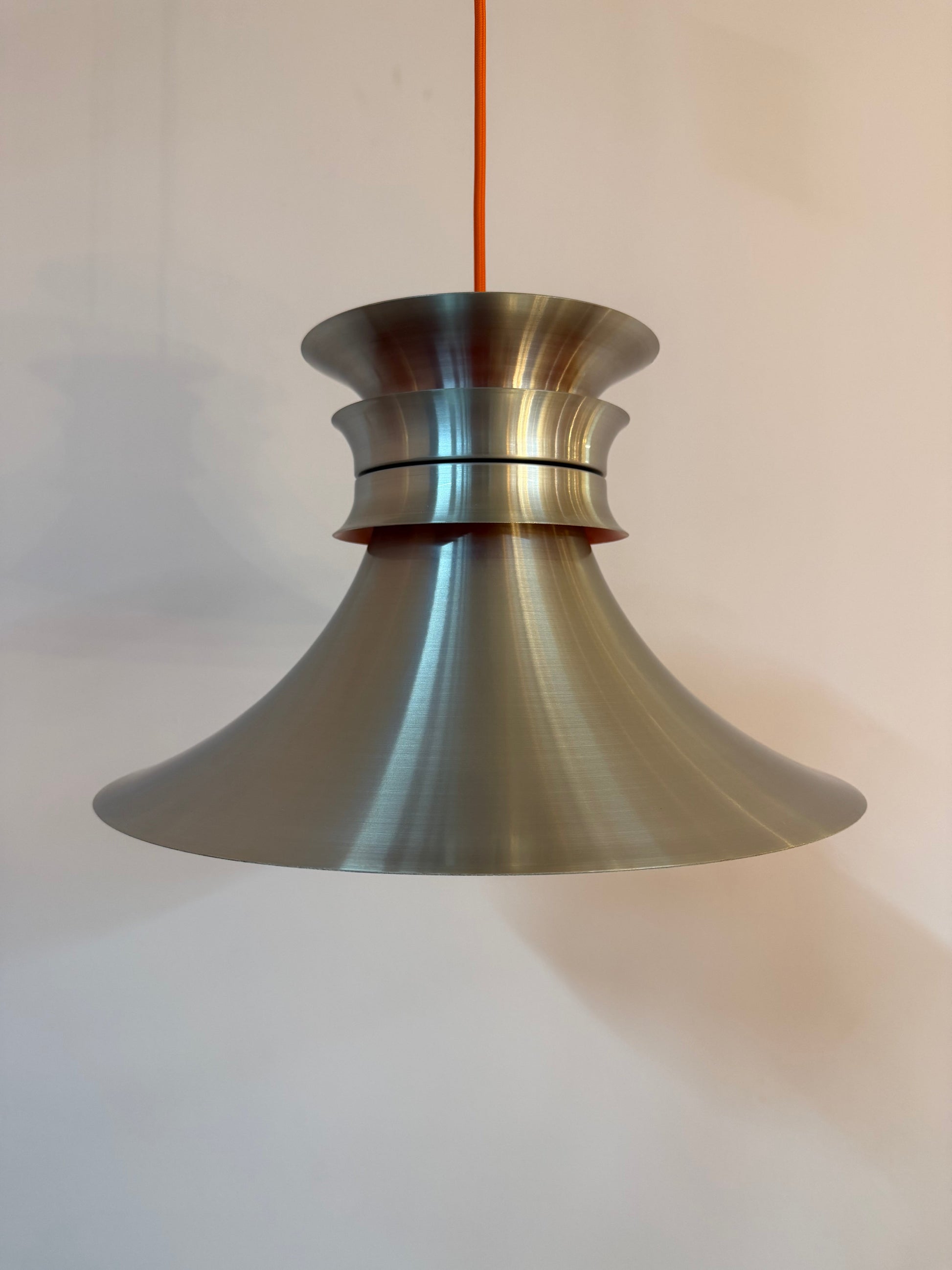 Vintage Hängelampe aus Aluminium, Dänemark 70er Jahre