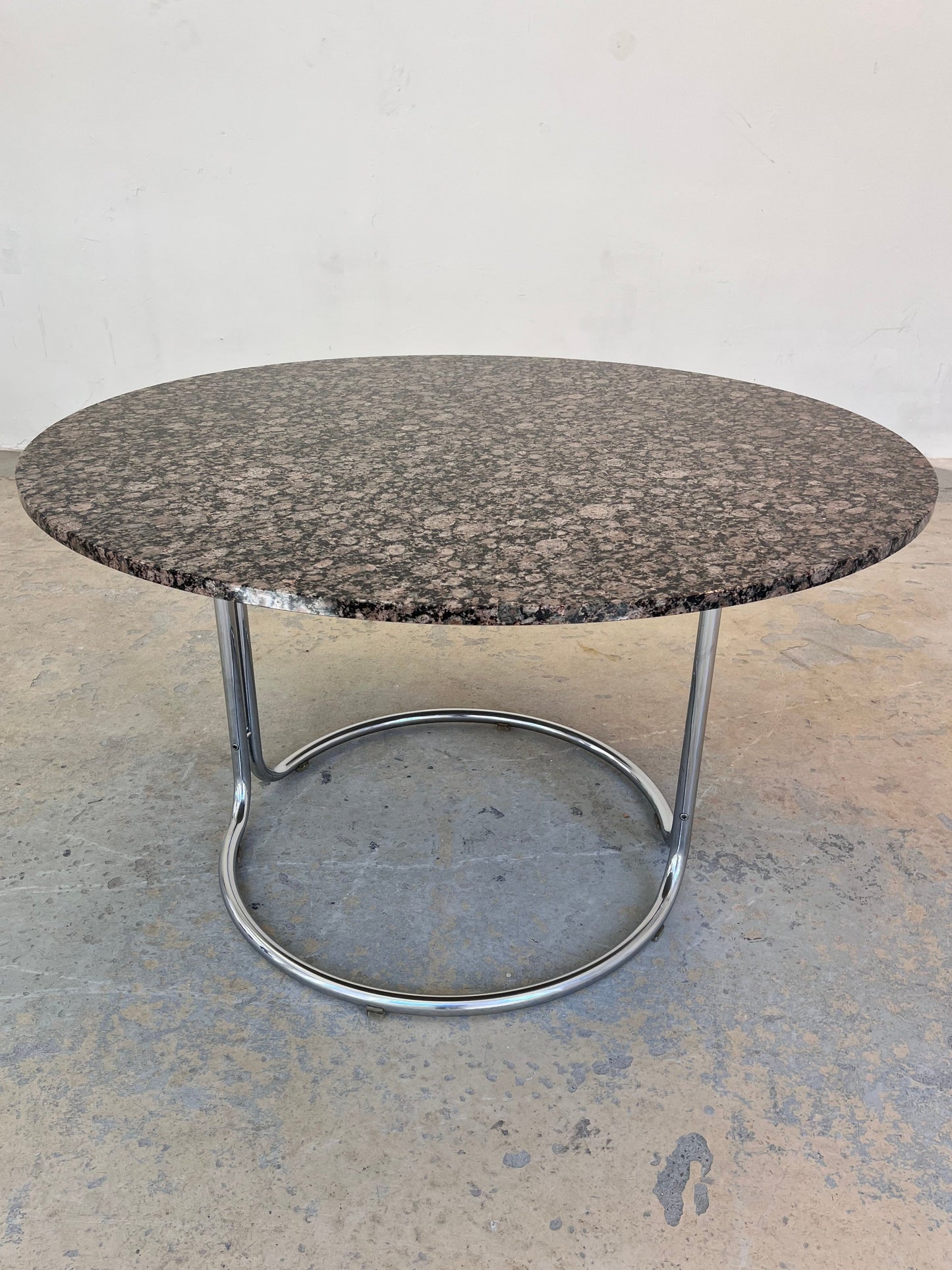 Vintage Esstisch von Giotto Stoppino, Granit Chrom