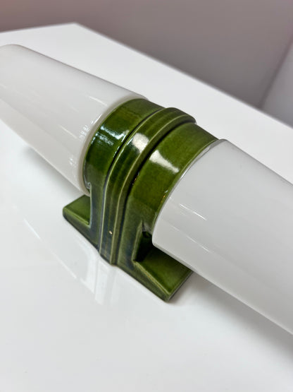 Vintage Doppelleuchte Modell 6065 grün von Sigvard Bernadotte für Ifö