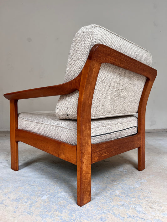 Vintage Sessel aus Teak und Wolle aus Dänemark