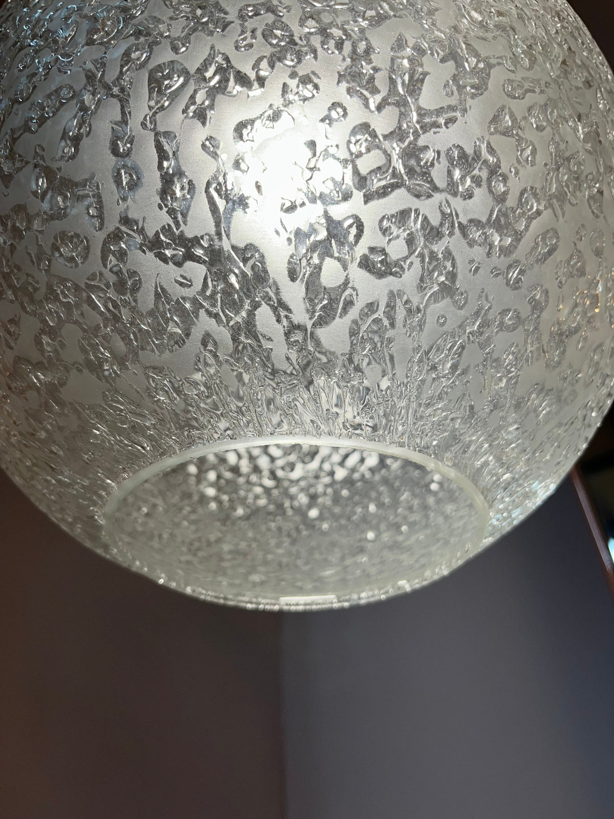 Lampe boule vintage en verre teck par Doria