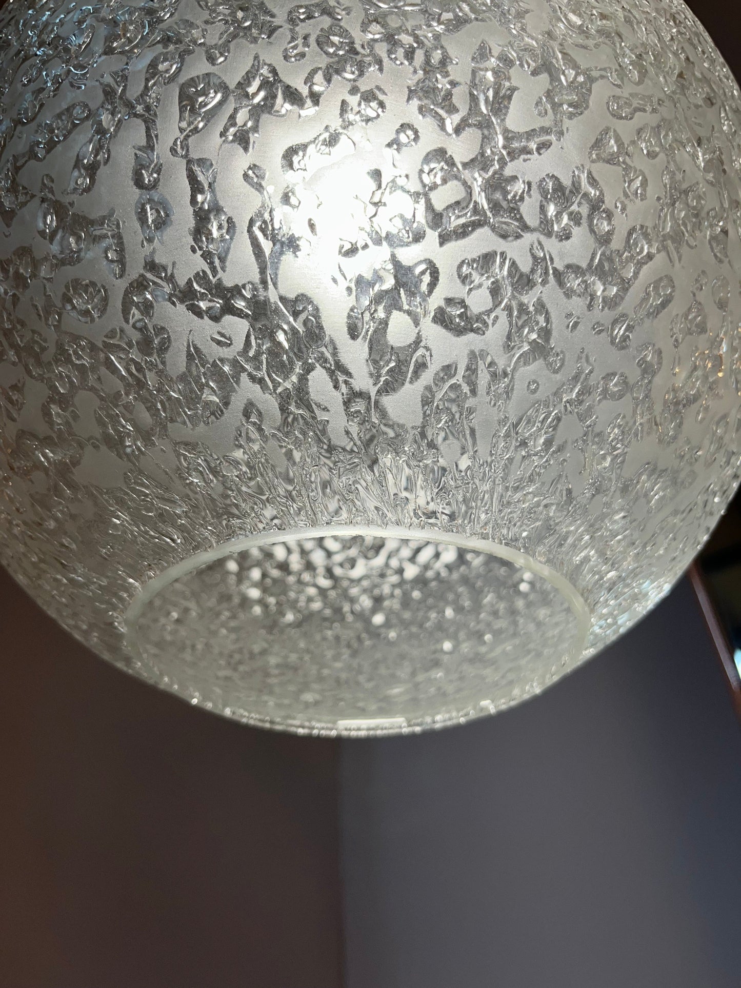 Lampe boule vintage en verre teck par Doria