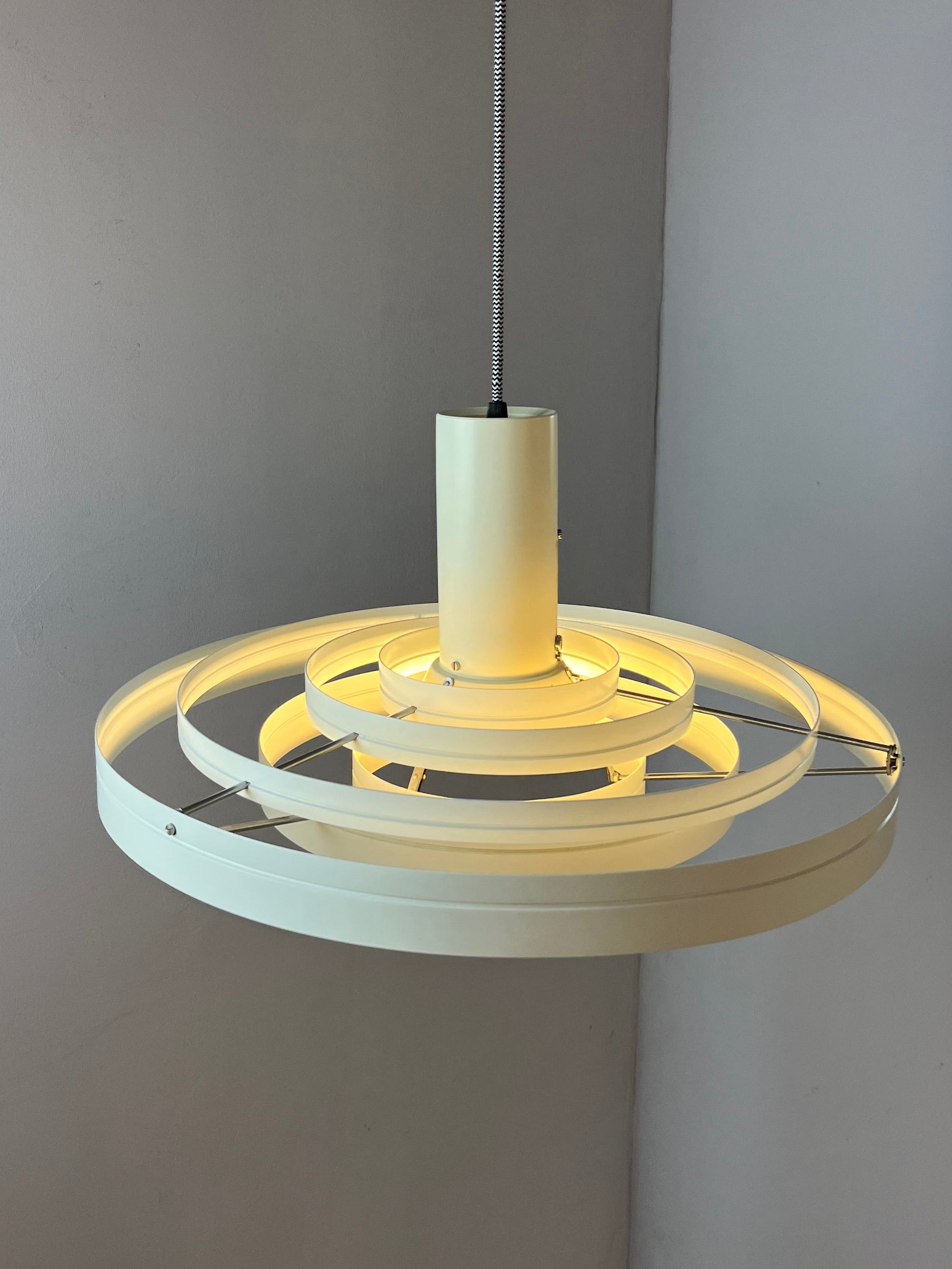 Vintage Hängelampe Fibonacci von Sophus Frandsen für Fog und Mørup weiß