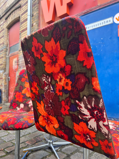 4x Drehstuhl rot floral von EKA Wohnmöbel