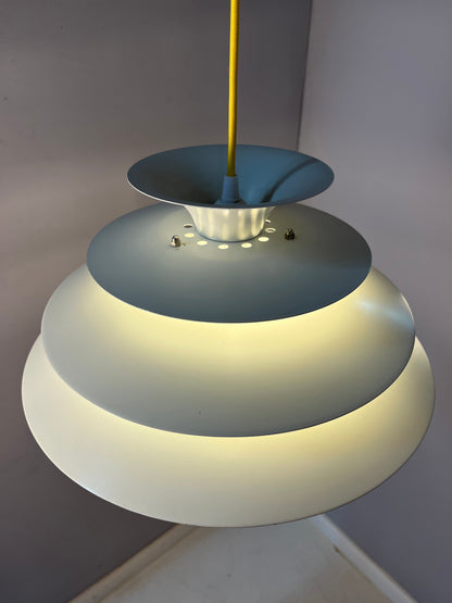 Vintage Lamellenlampe Modell 80113 von Formlight weiß gelb