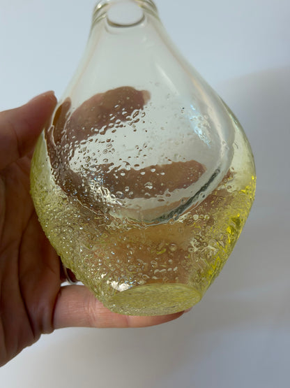 Vintage Vase gelb von Miloslav Klinger für Železný Brod Sklo