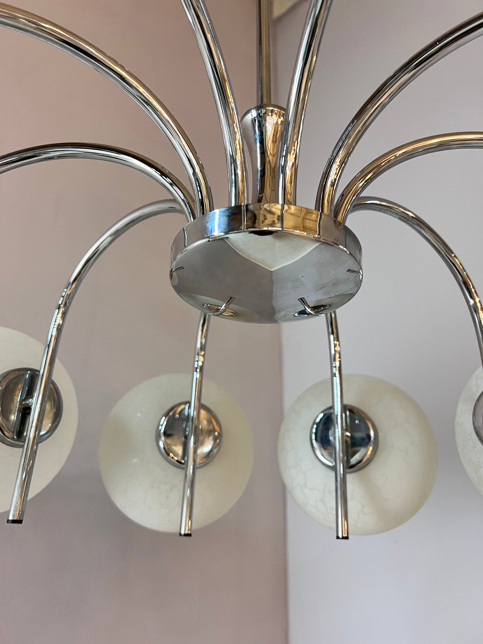 Vintage Kronleuchter mit 10 Kugeln von Richard Essig für Hustadt