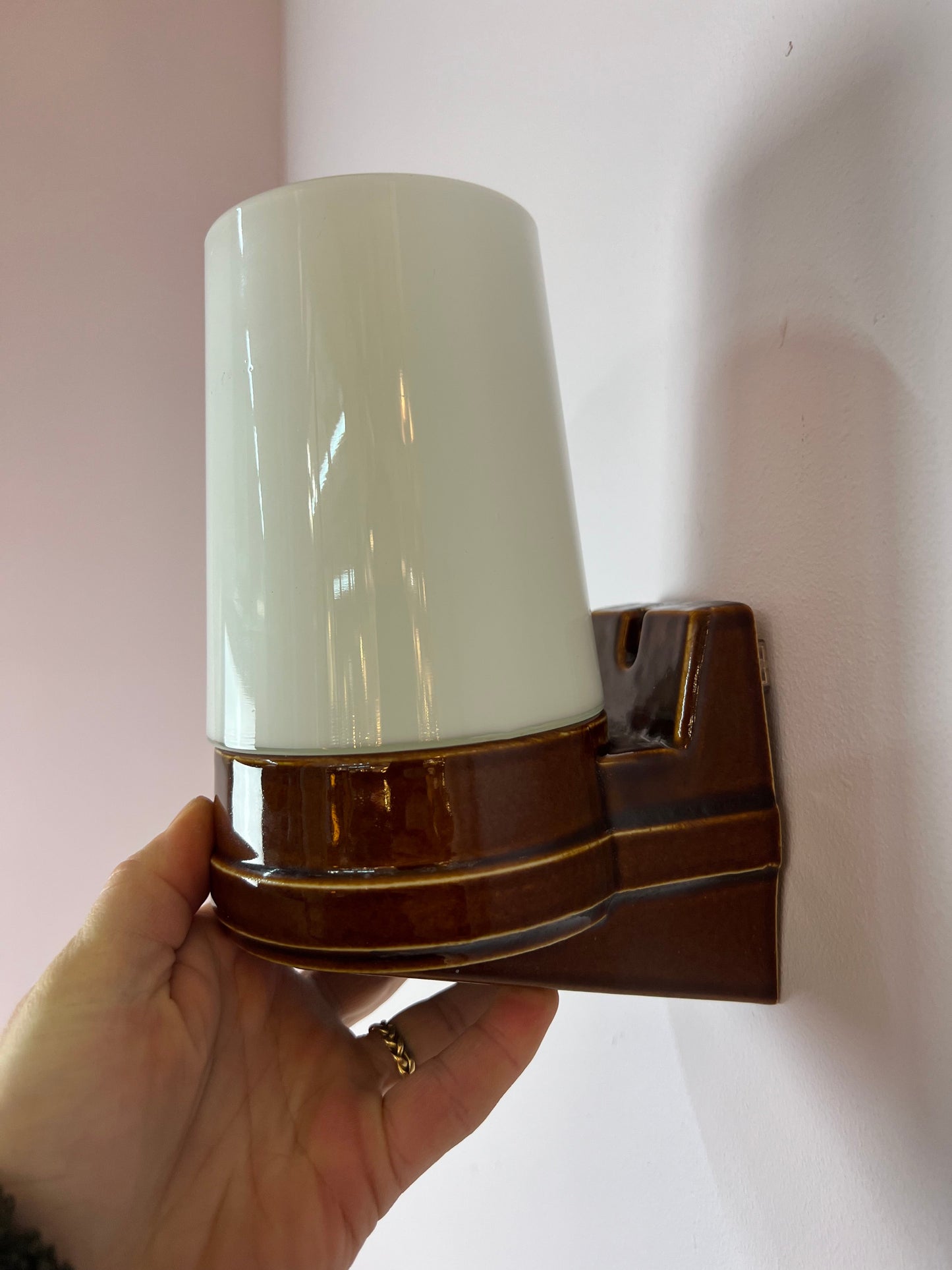 Vintage Wandlampe braun von Sigvard Bernadotte für Ifö Set von 2