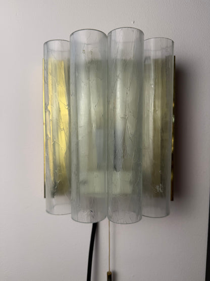 Wandlampe Eisglas Messing von Doria