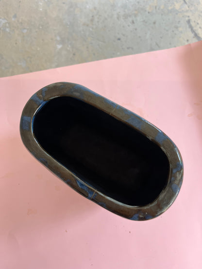 Vintage vase ship brown ceramic Denmark