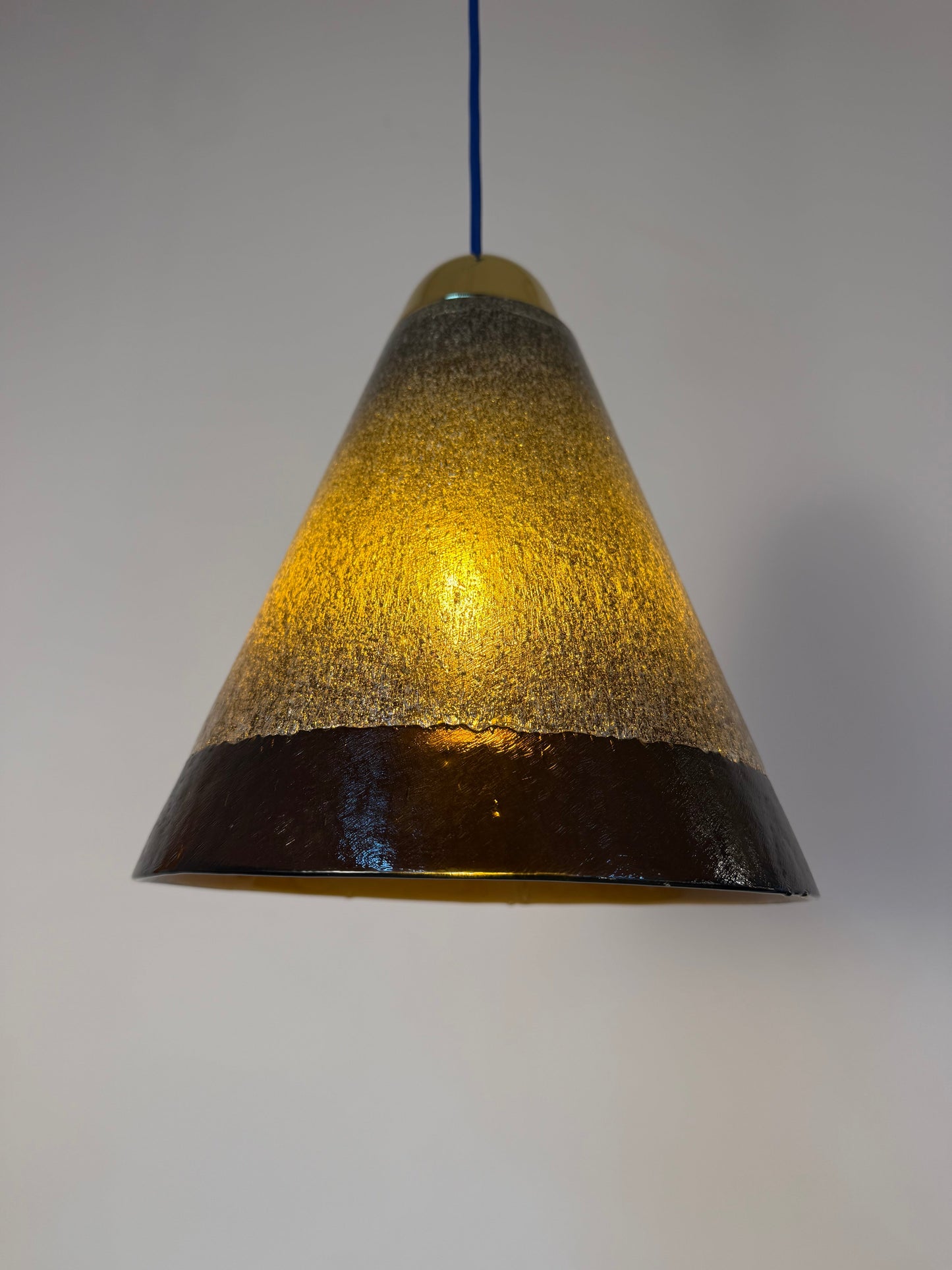 Vintage Hängelampe braun aus Glas von Peill und Putzler