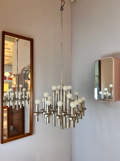 Lustre chromé vintage de Gaetano Sciolari pour STAFF
