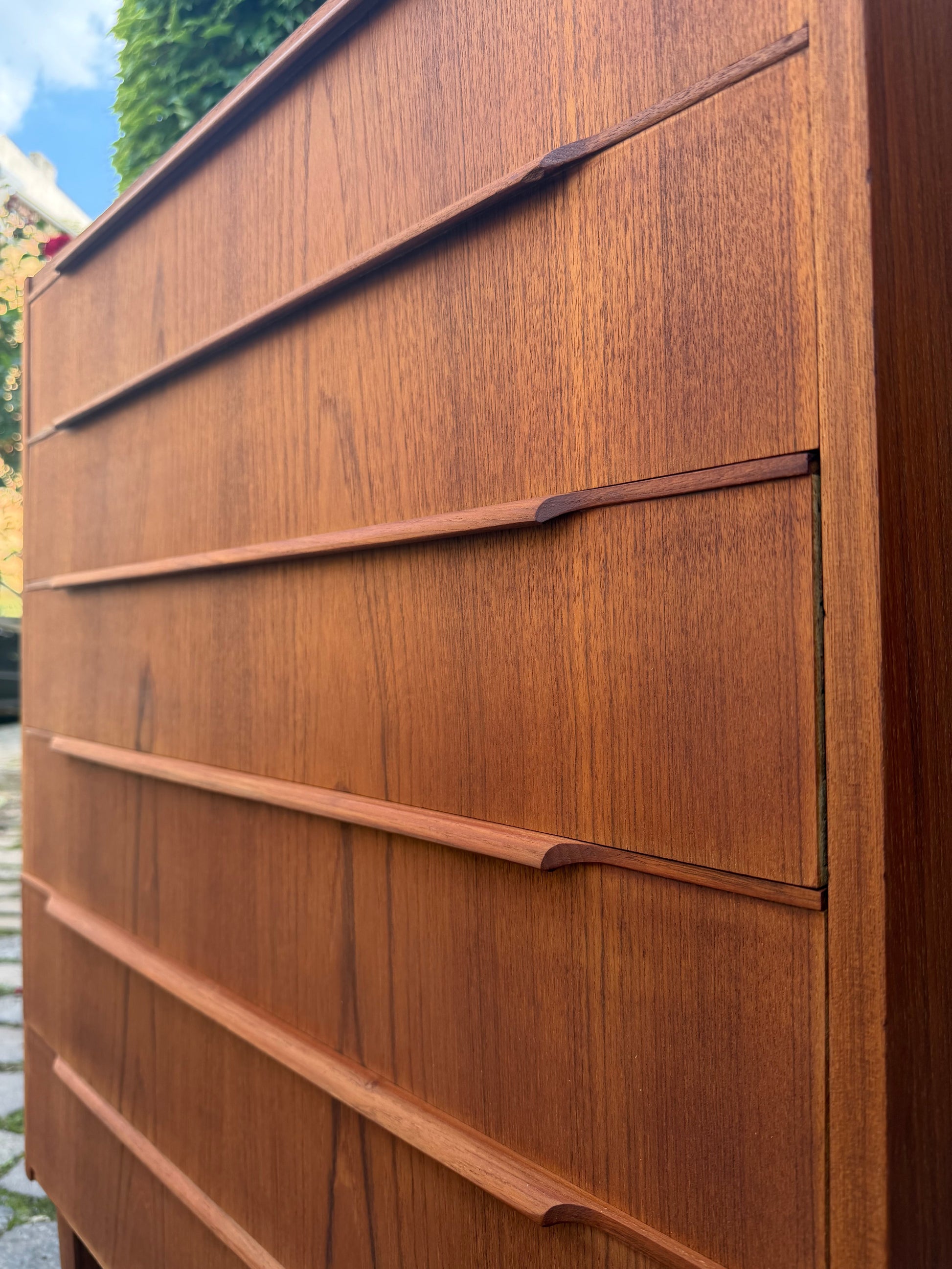 Vintage Teak Kommode aus Dänemark, 6 Schubladen