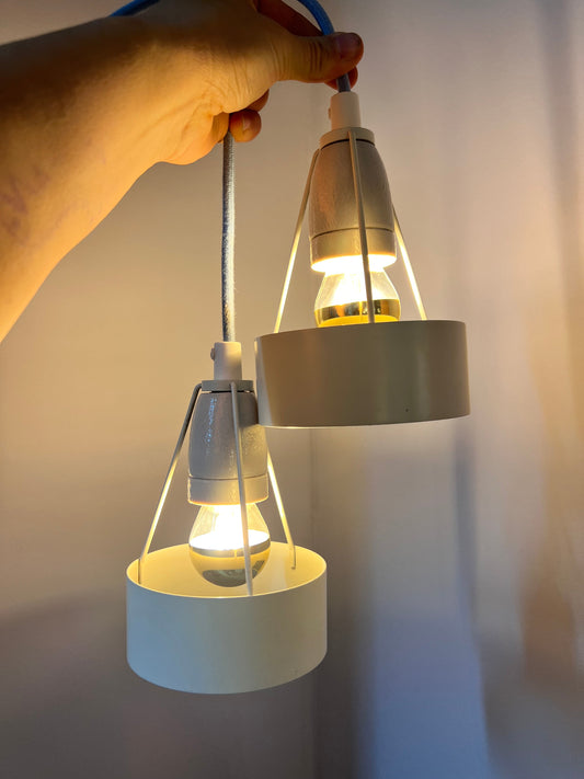 Vintage hanging lamp type 16800 by Louis Poulsen white set of 2