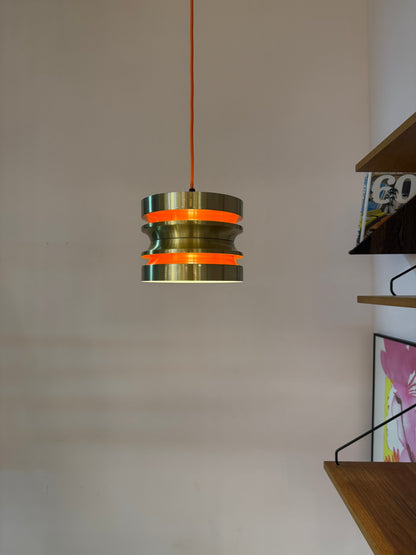 Vintage Hängelampe von Carl Thore, Gold Orange