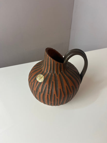 Vintage Vase Rhodos von Eiwa Keramik mit Ritzdekor Handarbeit