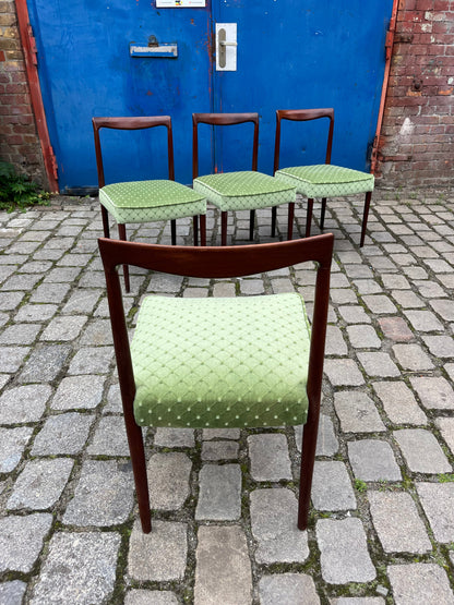 4x upholstered chair green rosewood
