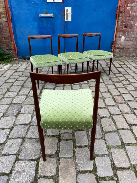 4x upholstered chair green rosewood