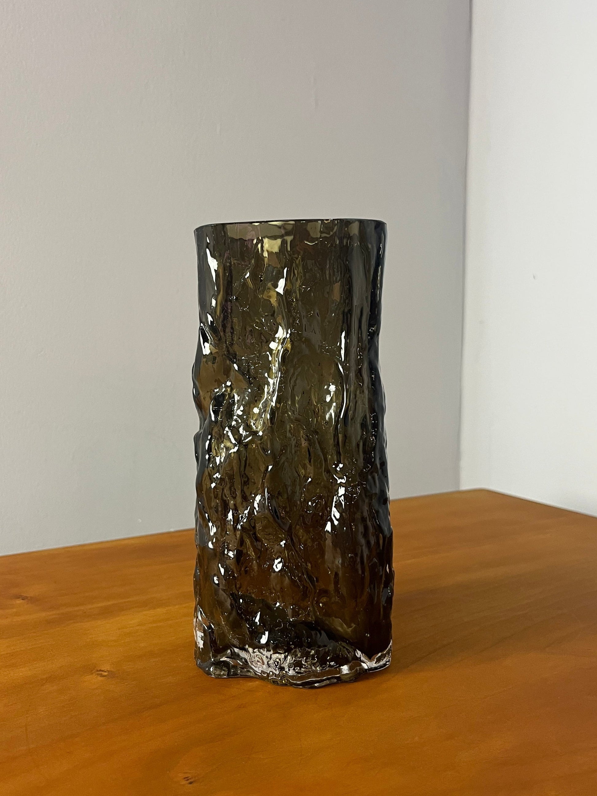 Vintage Vase Bark Vase von Margit Brandt für Margit Brandt Copenhagen grau Glas