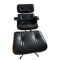 Eames Lounge Chair mit Ottoman von Charles und Ray Eames für Vitra Schwarz