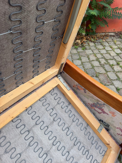 Vintage Schlafsessel Teak und Textilstoff, Dänemark