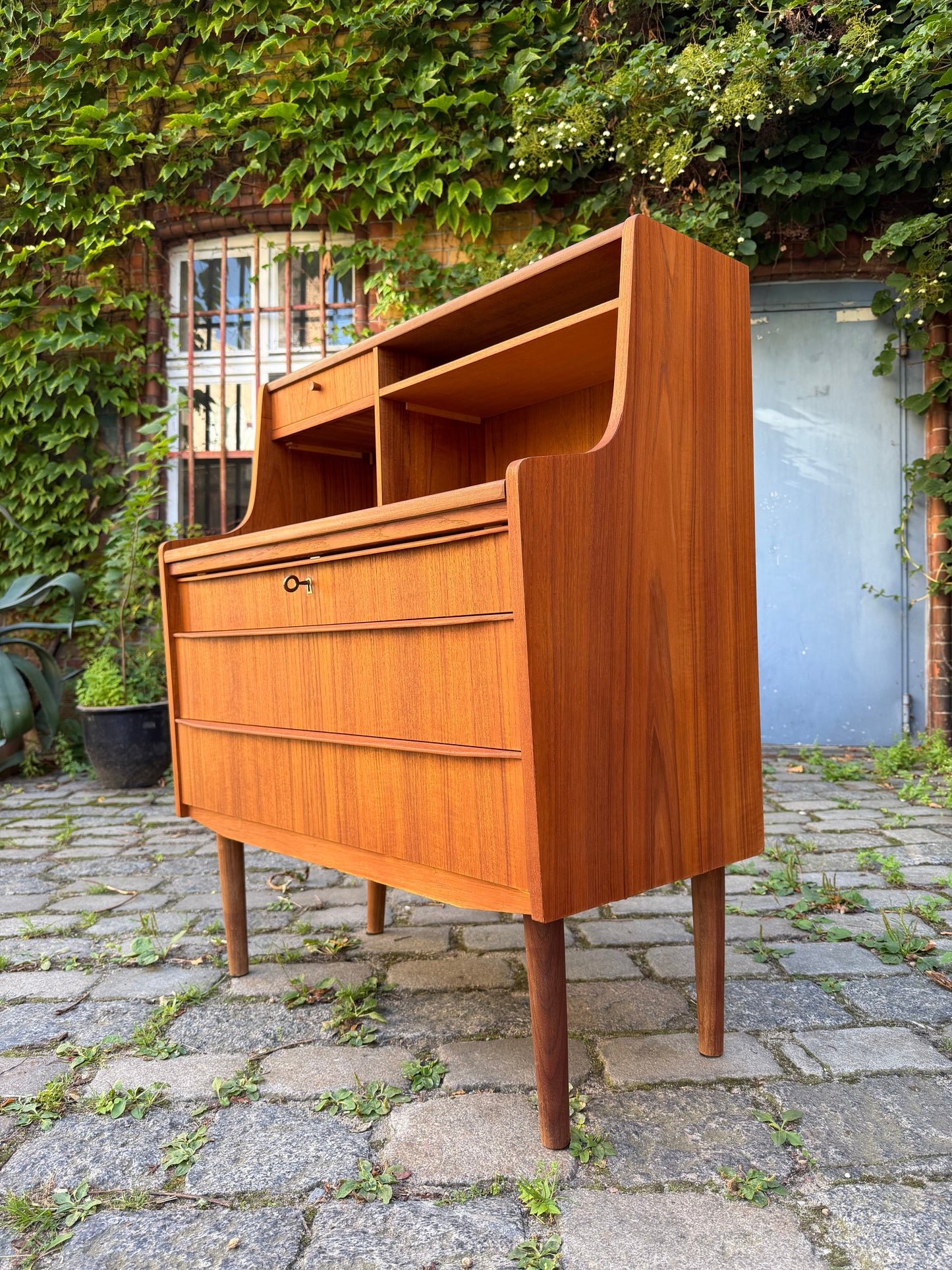 Vintage Sekretär Teak mit Spiegel aus Dänemark