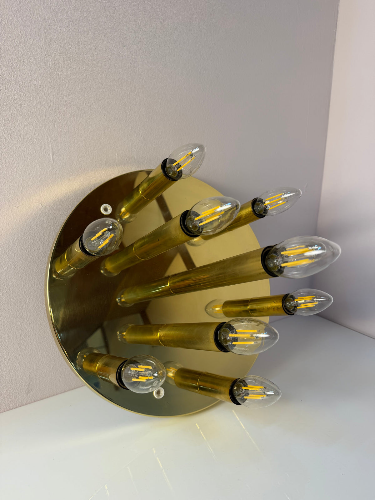 Vintage Wand- und Deckenlampe 10-flammig von Sölken, Gold