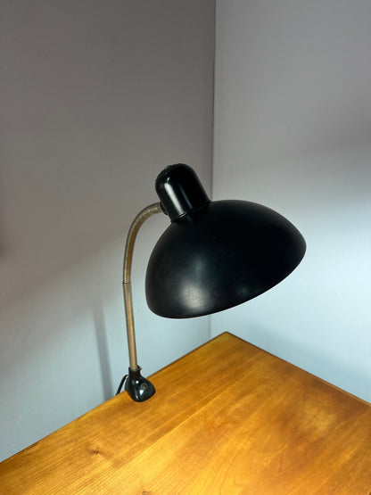 Vintage Klemmlampe schwarz von Christian Dell für Kaiser Idell