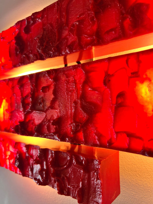 Vintage Wandlampe von Uwe Mersch rot