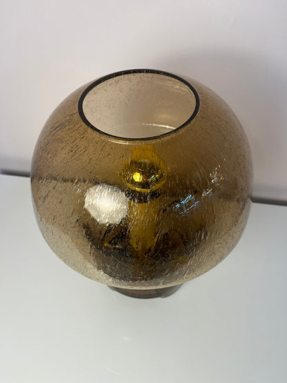 Vintage Pilzlampe von Süssmuth Leuchten aus braunem Einschlussglas