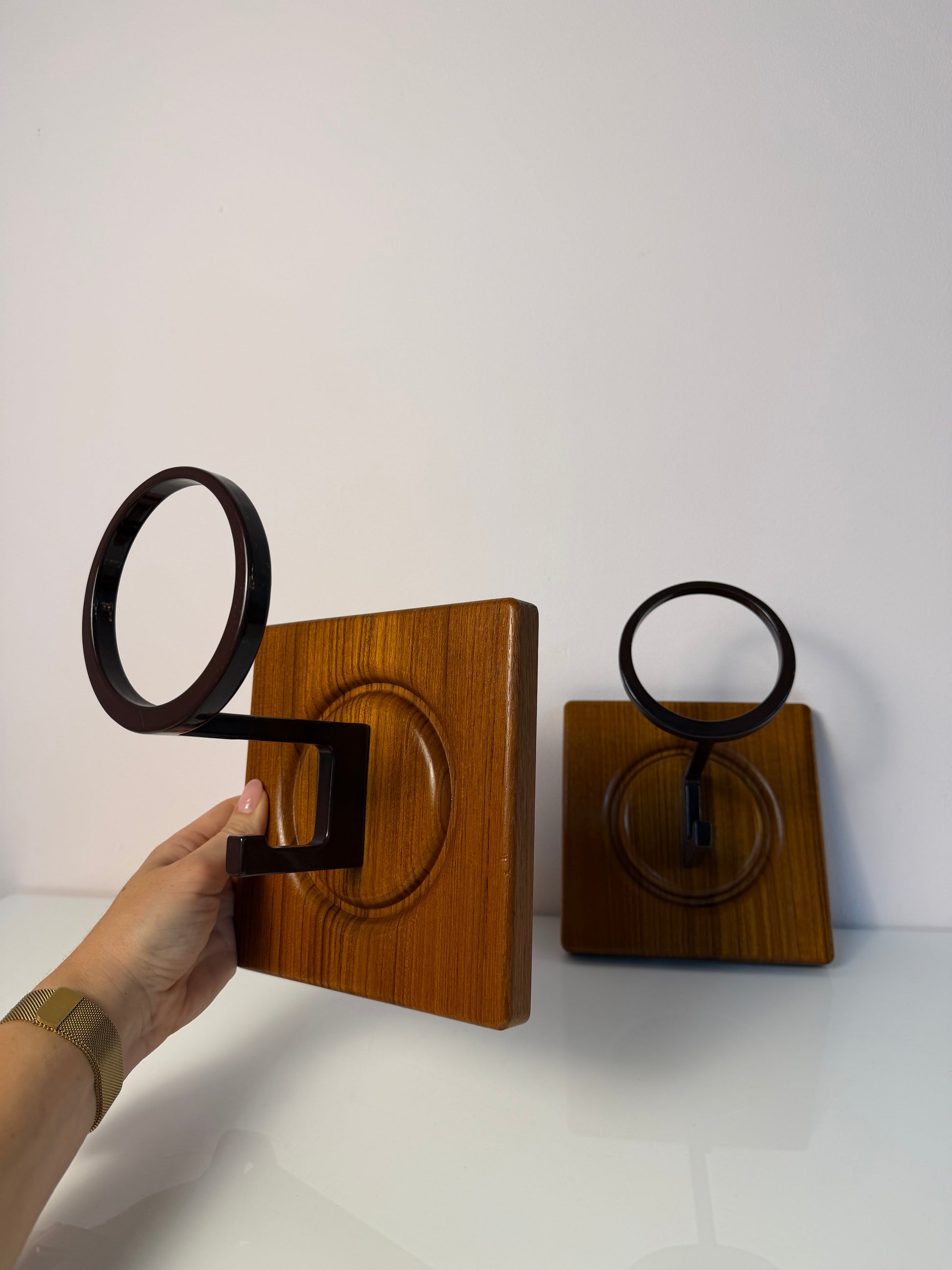 Set von 2 Vintage Wandhaken aus Teak von Sudbrock