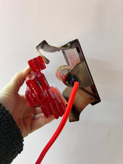 Vintage Wandlampe rot von Claus Bolby für Cebo Industry